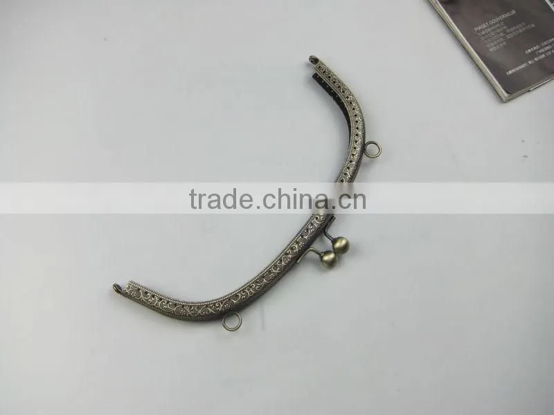 NEW!Antique Brass Metal Sewing Purse Frame China Direct Supplier DIY Purse Frame With Clasp Loop