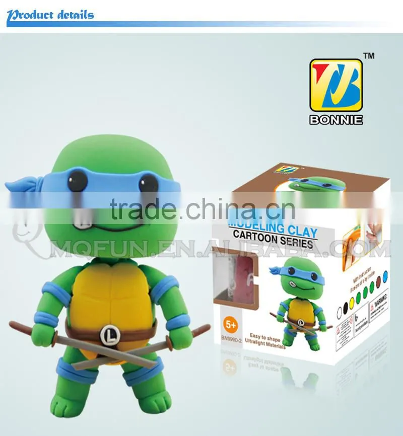 Mini Qute Bonnie kawaii boys Anime Ninja Turtle Leonardo DIY cartoon building blocks plasticine clay educational toy NO.BN9990-2