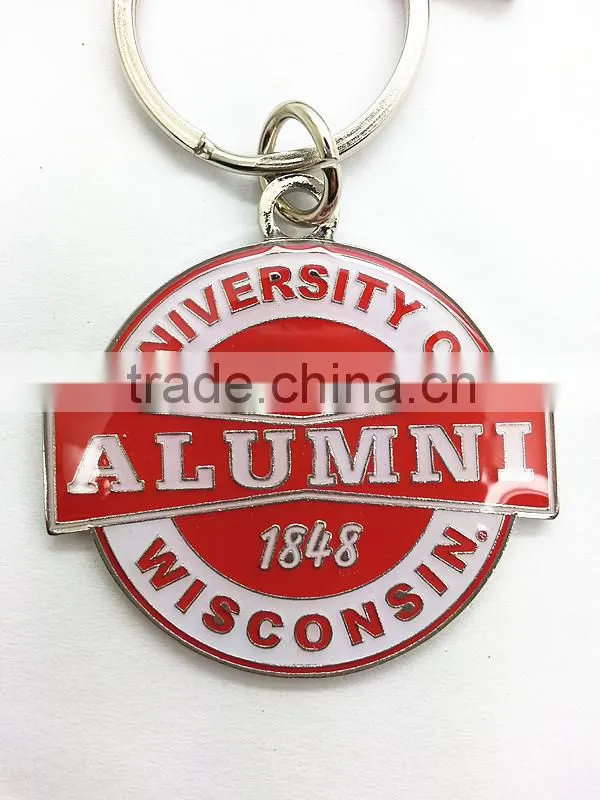 Cyclones chicken circular gold plating soft enamel metal key chain
