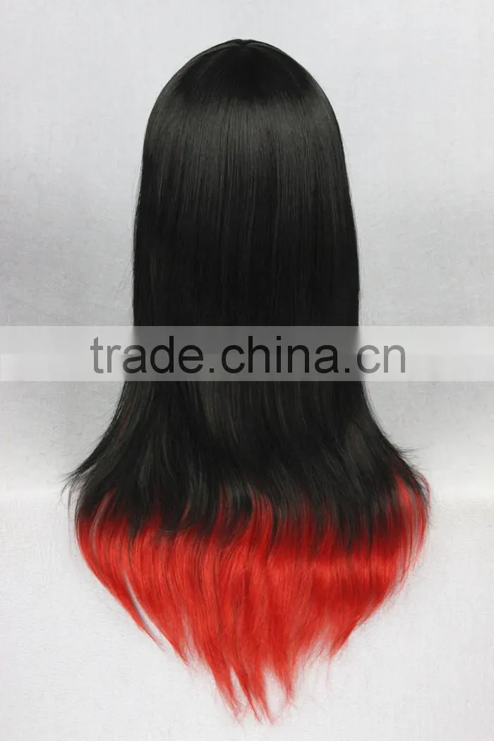 Cheap 60CM medium black red lolita fancy women synthetic hair cosplay wig