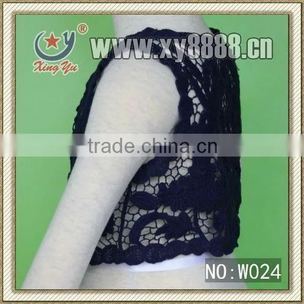 Embroidery cotton lace vest for children