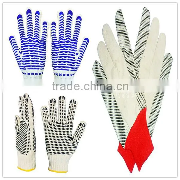 cheap pvc dotted knit gardening work gloves work glove en388