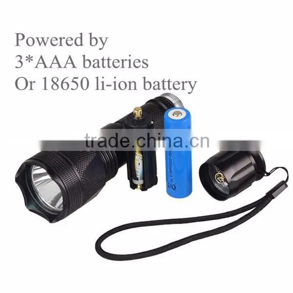 Waterproof Scuba Diving Light 3W LED Diving Flashlight with Button Switch YT-70