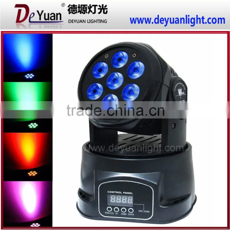 7pcs 12w Rgbwa uv 6in1 Led Mini Moving Head Wash Light Wedding Light