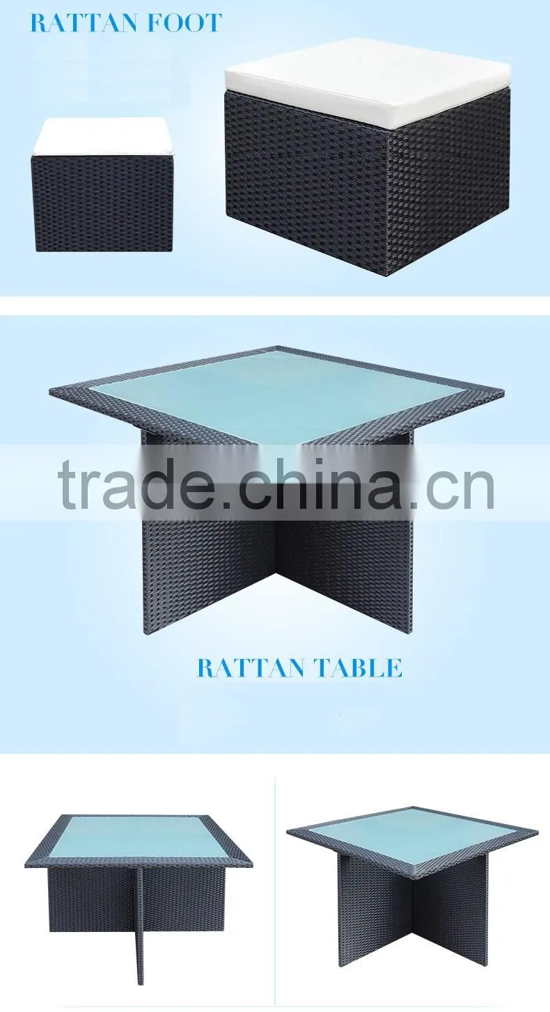 Patio Rattan Furniture Table And Chair Sets Garden Outdoor Rattan Wicker Balcony Furniture Set
