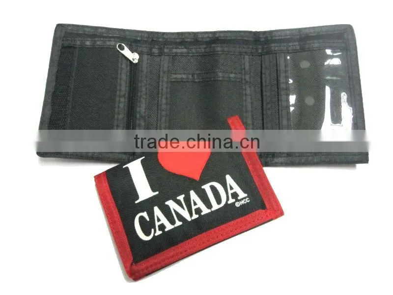 2016 Best Selling Top Quality Logo Printed Nylon Zipper Wallet