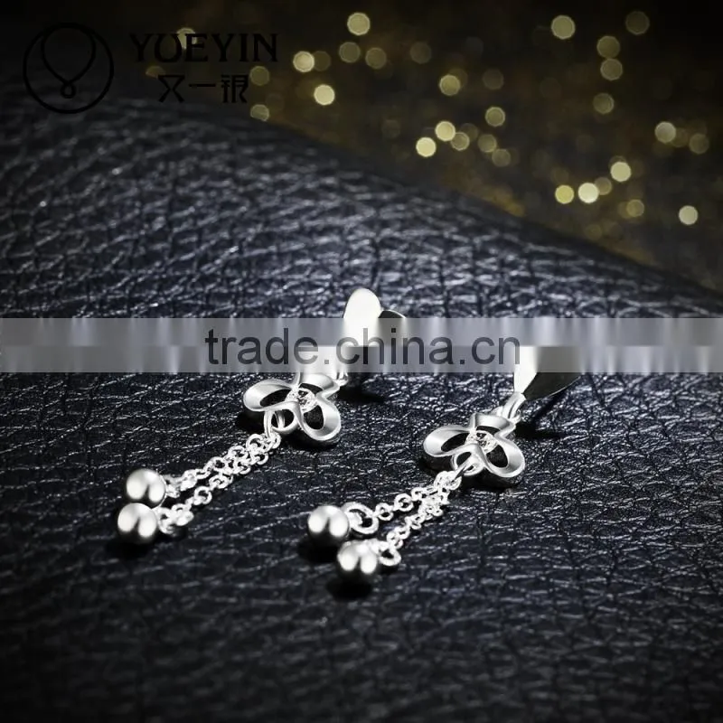 2015 fashion style with diamond sliver plated earrings
