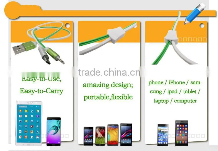 SLT Retractable Zipper USB Cable for iphone and Sumsung mobile phone