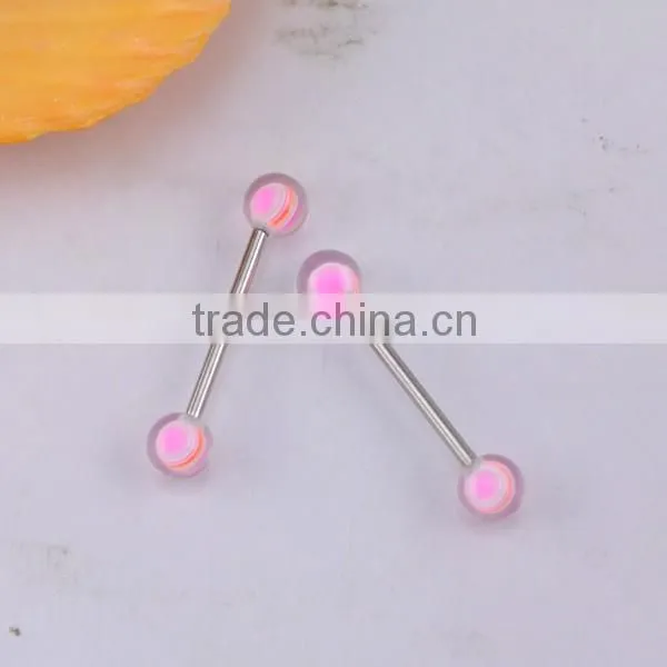 Epoxy Resin Balls Internally Threaded Tongue Rings Body Jewelry Wholesale