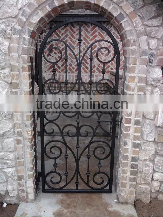 wrought iron cellar door with glass
