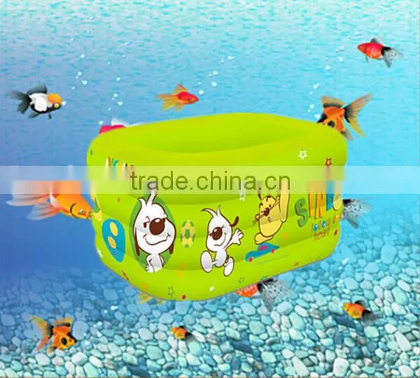 6P material Square green pool inflatable pool plastic pool for baby