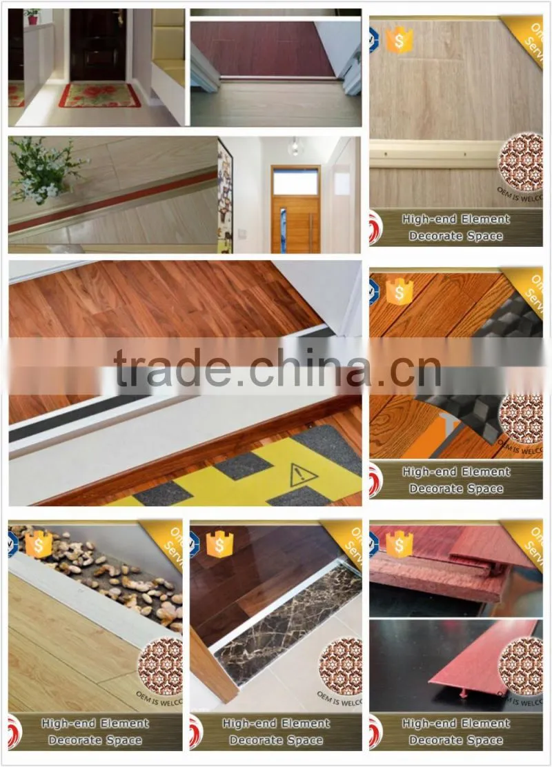 elegant looking aluminium wood grain floor trim floor transition cover strip