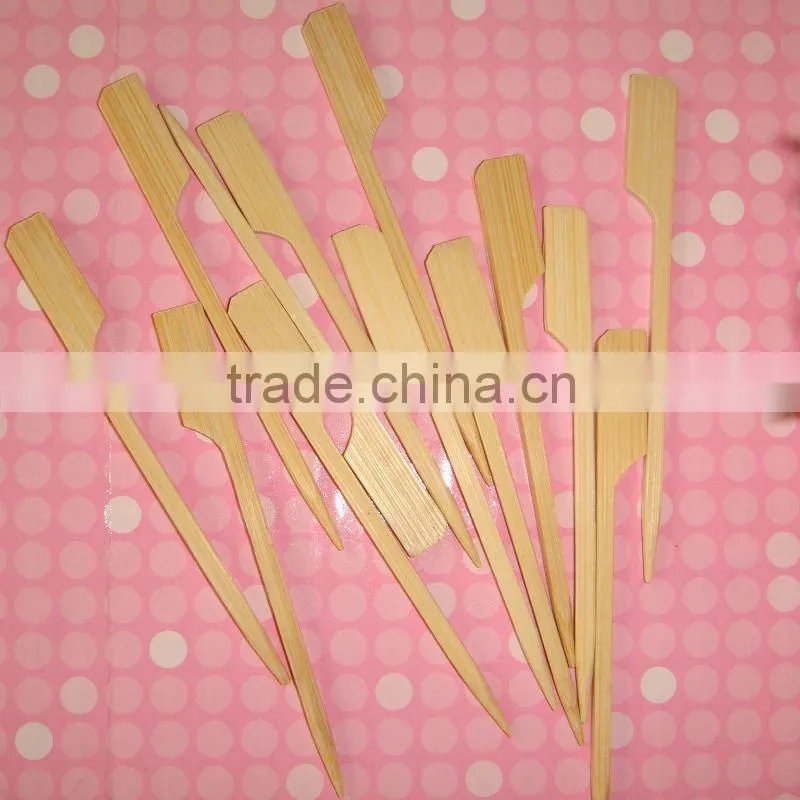 120mm natual green-yellow bamboo heart shape food picks