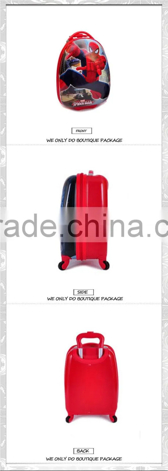 XF B-056 children cartoon pvc spider trolley backpack