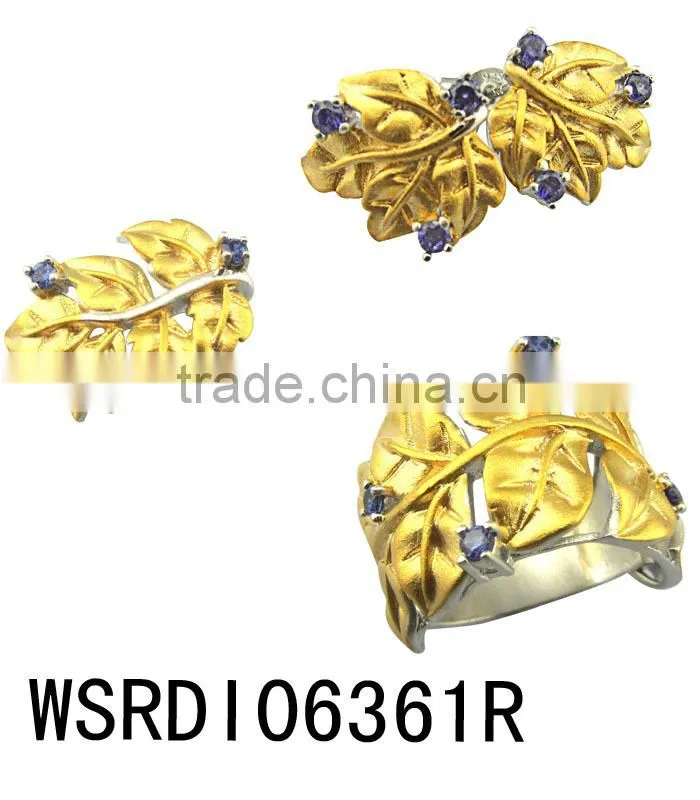 latest fashion ring, Gold plated ring,fantasy jewelry,leaf rings