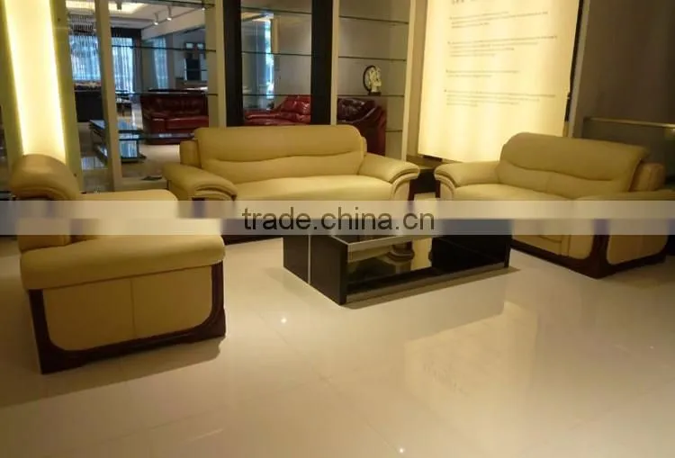 Milk White Genuine Leather 1+2+3 Sectional Sofa