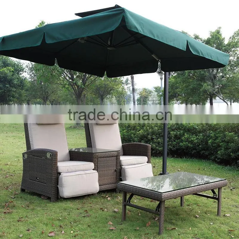 outdoor wicker rattan reclining love chair seats