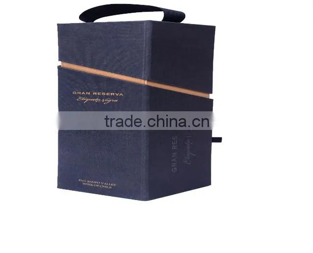 High quality paper wine gift box,leather wine box