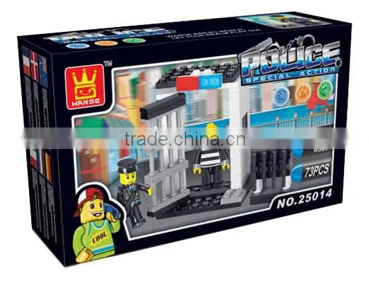 Education police car brick toys for children
