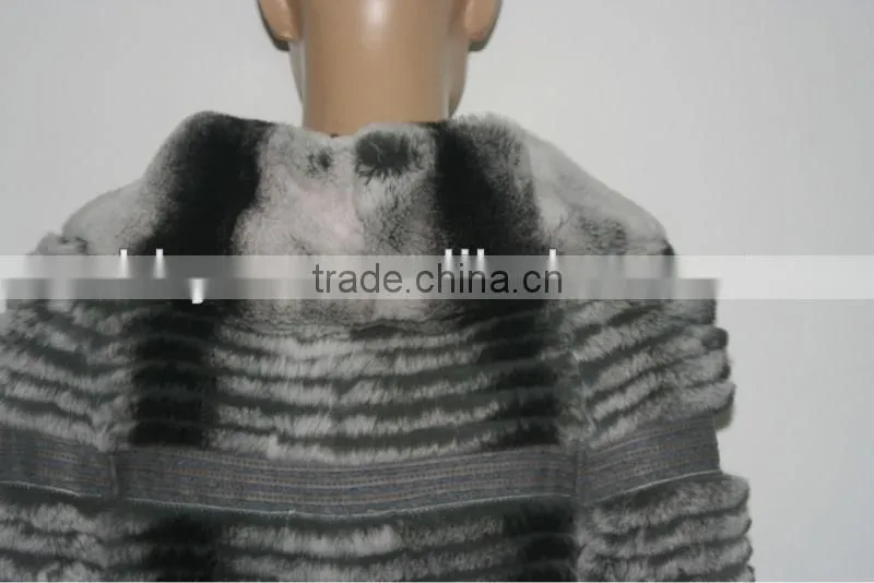 hot design rex rabbit fur coat without collar