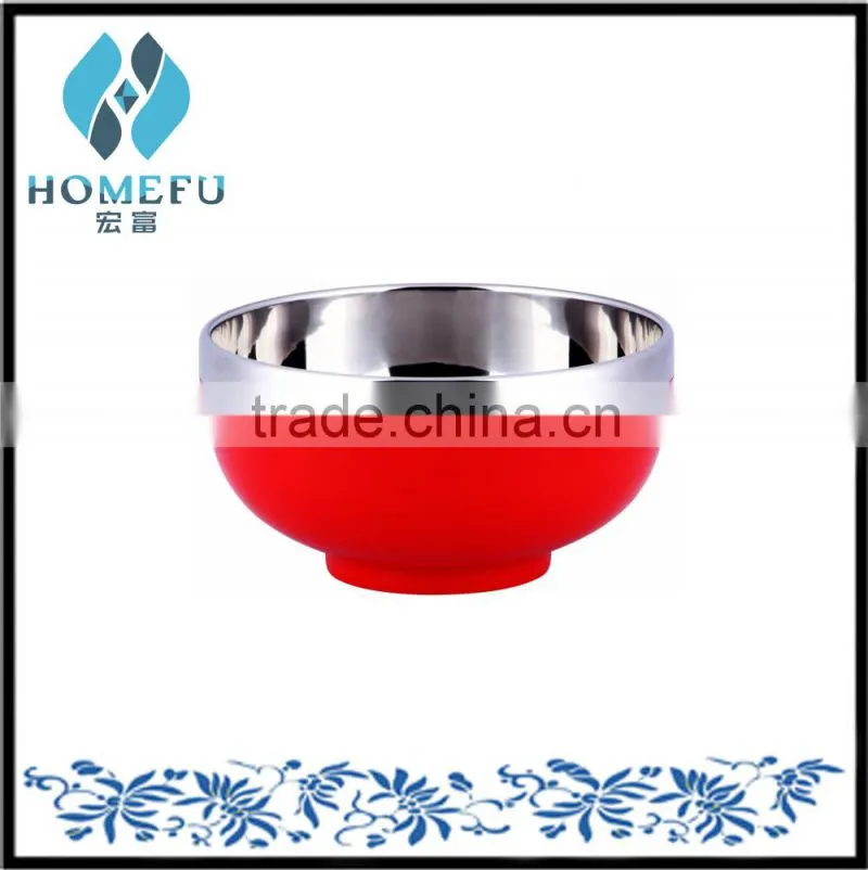 colorful wholesale double wall stainless steel soup bowl as seen tv