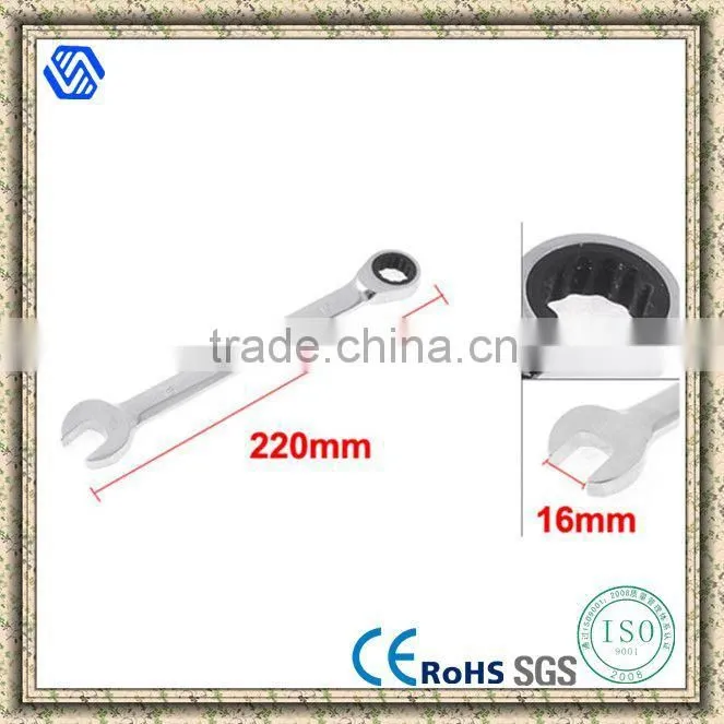 220mm Long 16mm 12 Point Polished Open Box End Combination Wrench Sets