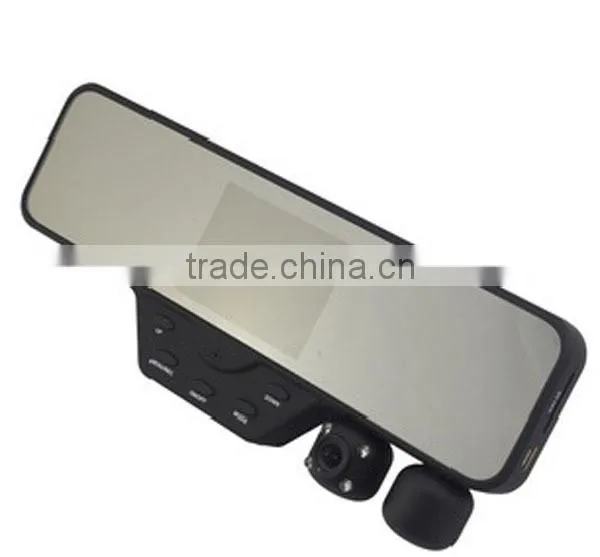 HD 3.5 inch dual camera mirror car black box