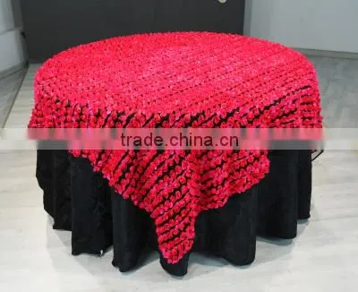 Fancy embroidery mesh wedding table overlay for sale