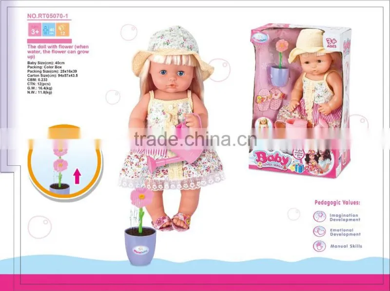 Inflatable doll,Vinyl doll,The doll with flower(when water ,the flower can grow up)