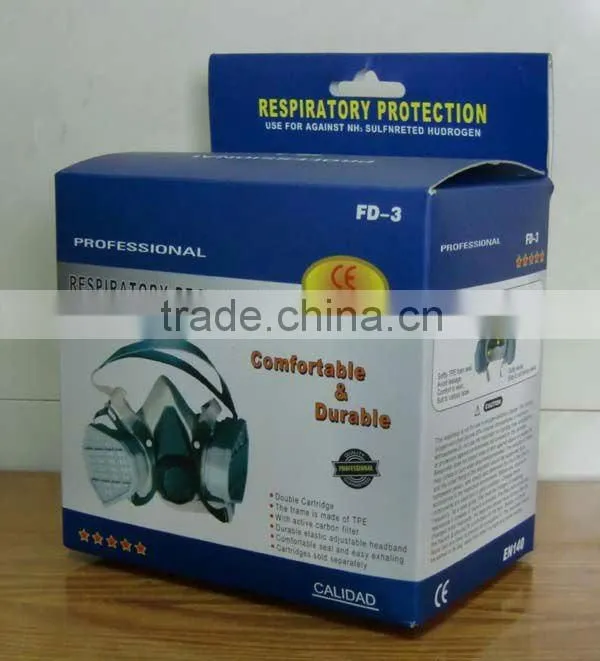 2016 filter respirator TPR gas mask half face gas mask chemical gas mask OEM TPR gas mask single cartridge respirator supplier