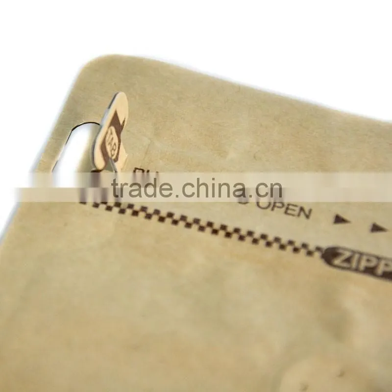 Gravure Printing Plastic lined Kraft brown paper coffee bag