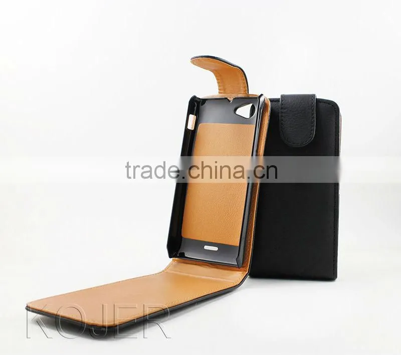 Leather Flip Mobile Phone Case for Sony Xperia J