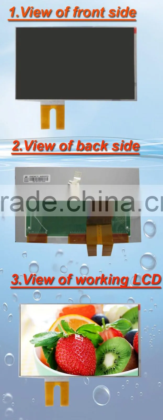 7inch 450nits 800*480 high brightness lcd screen with RGB interface