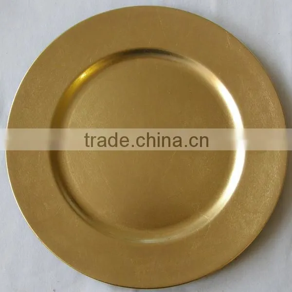 Plasitc wedding gold charger plates