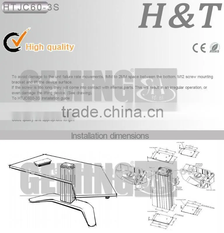 Exclusive take samples lifting column metal podium customer requirements of European electric hoist