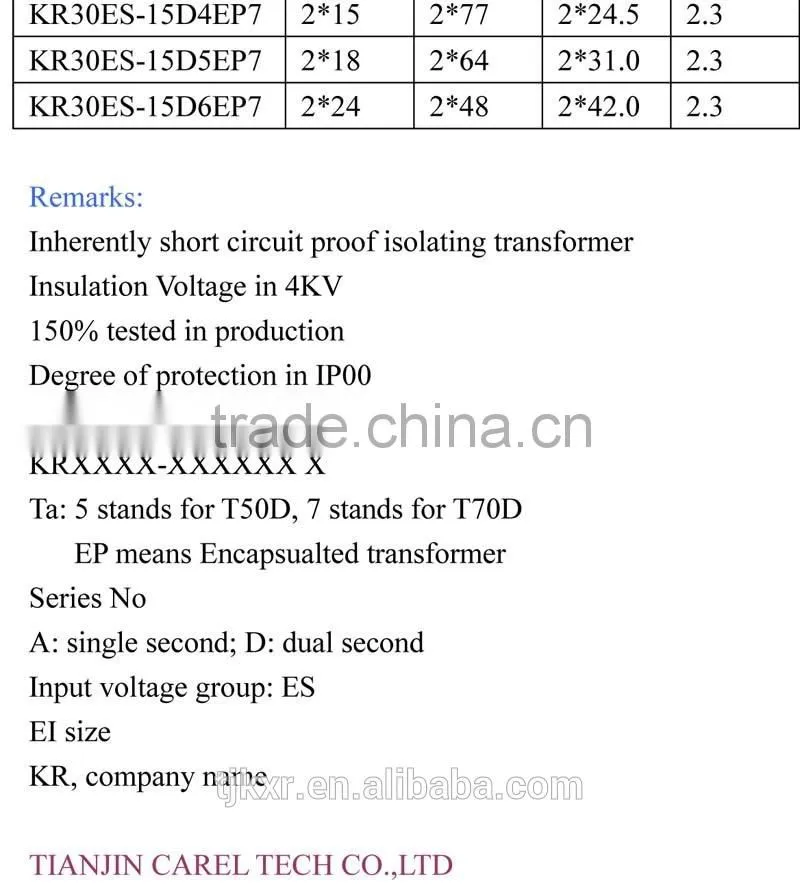 CE ROHS, UL VDE approved, EI30/15.5 ,encapsulated, 2.0VA-2.3VA voltage transformer pcb mounting