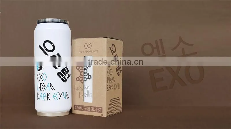 2015 Eco-friendly stainless steel cola can vacuum flask with straw