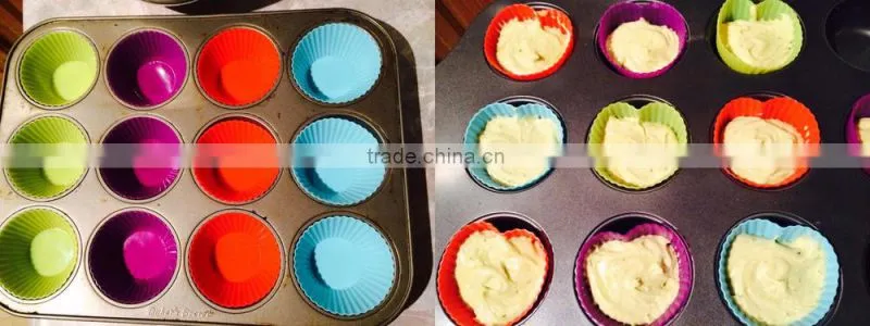 non stick baking set,silicone cupcake baking cup,Silicone Baking Cups