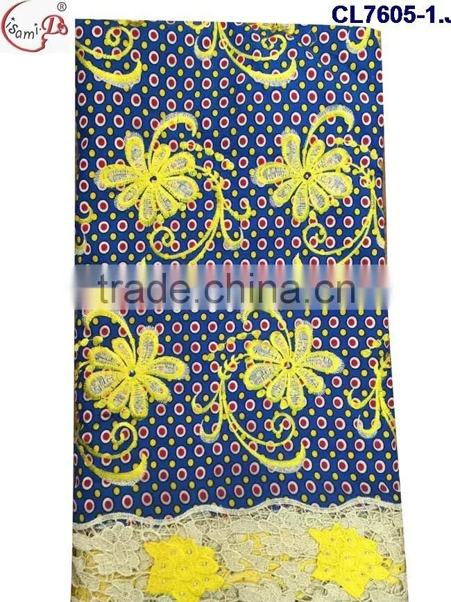 CL7605 Popular african market ankara lace for ladies party dressing fabric