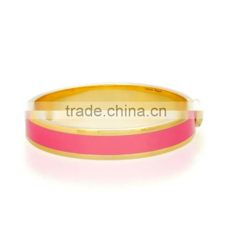 Cheap handmade pink enamel bracelet