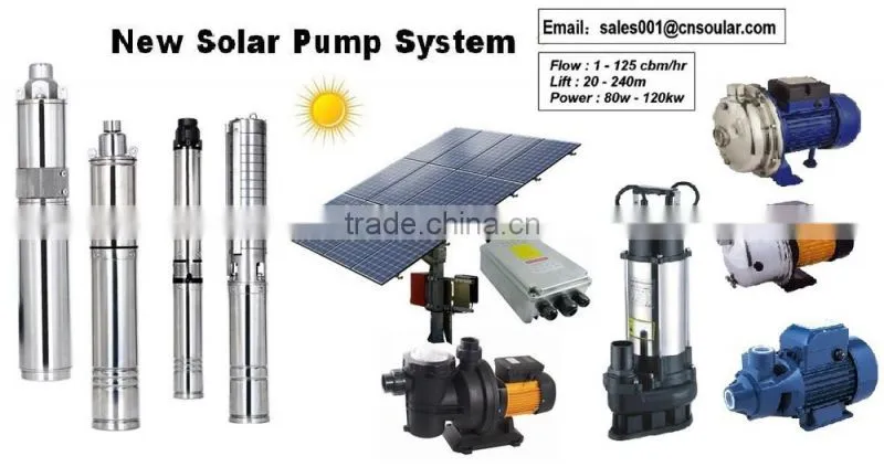 4inch Submersible Solar Pump (6.5cbm/hr-98m-1 kw)