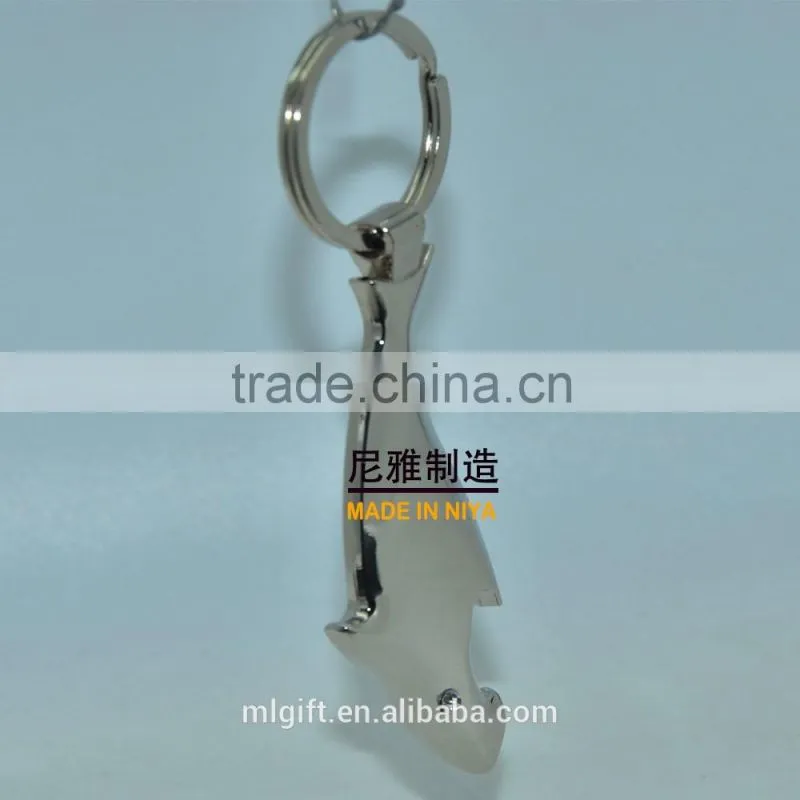 Promotion Porpoise shape custom metal beer bottle opener keychain
