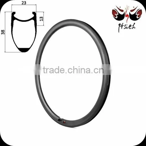 700C 20.5mm / 23mm / 25mm width clincher carbon rims 38mm deep, factory clincher carbon rims tubeless compatible