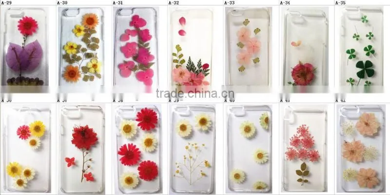 2016 Unique design real flower phone cover tpu soft phone case for iphone 6