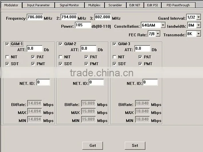 DVB-S2 to DVB T Modulator (8*DVB-S/S2 in,3*DVB-T RF out)