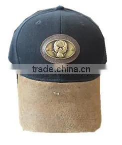 suede metal plate sport cap