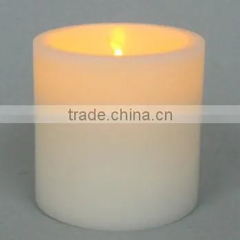 Top quality flameless ivory battery powered pillar wax led candle