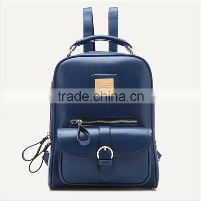 2016 Thread Girls High School bag for PU Leather Travel Backpack bag
