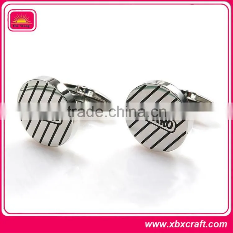 simple shaped silver business cufflink sleeve buttons