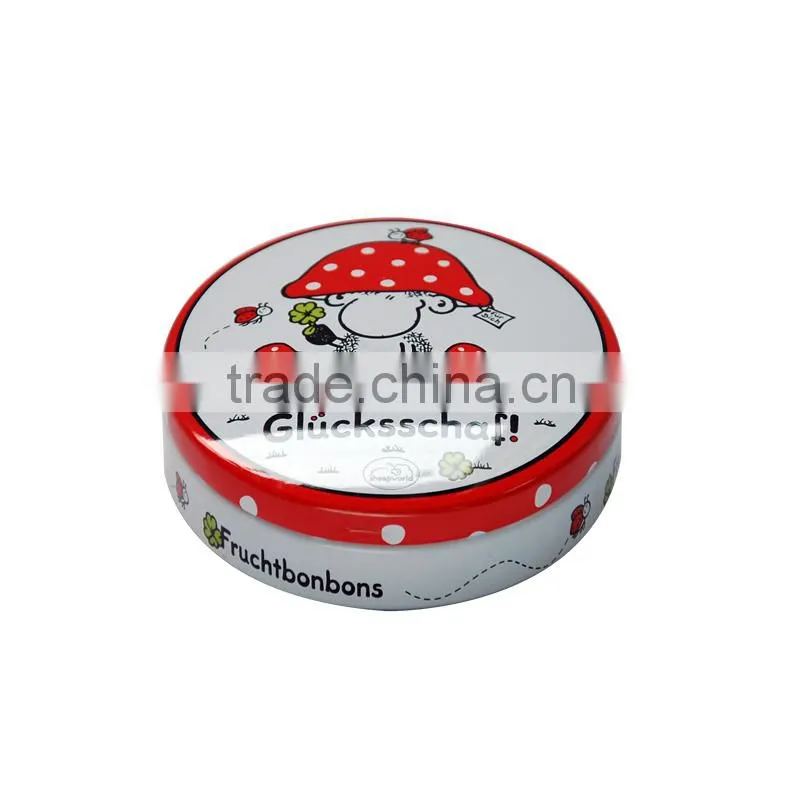 Round empty tin can for hand cream, lip balm tin
